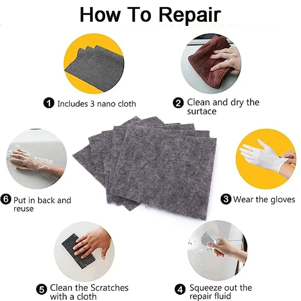 Nano Sparkle Cloth Car Scratches Rags Repair Tools Multifunction Nano Magic Cloth Scratch Remover Scratch Repair Accessories