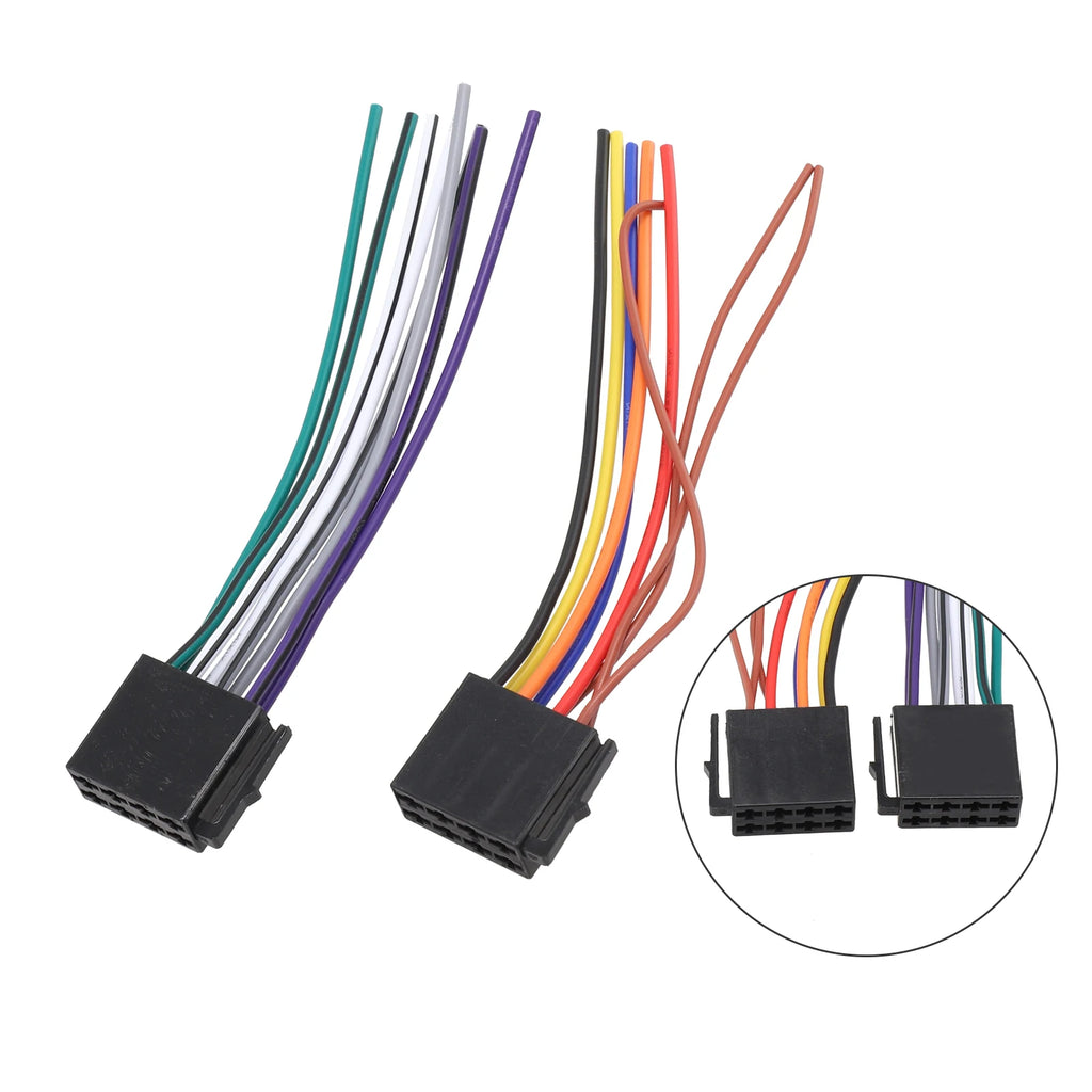 Universal Car Stereo Radio ISO Cable Adapter ABS Male Plug To Female Connector Wiring Harness