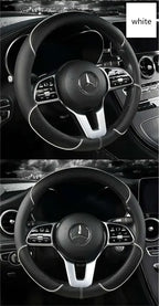 All Seasons Leather Diamond Steering Wheel Cover Universal Fit for 14 .5-15 Inch Durable Leather Cover Anti-Slip Veins Amagi