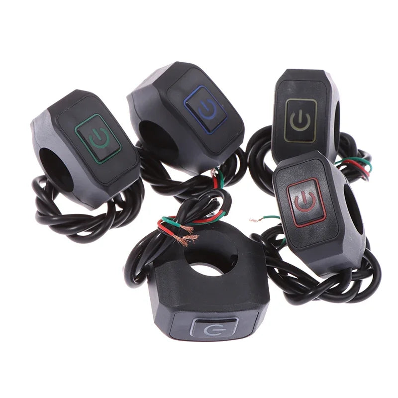 Motorcycle Modified Switch Waterproof Button with LED Light Headlight Horn Control ON OFF Buttton Handlebar Mount Accessories