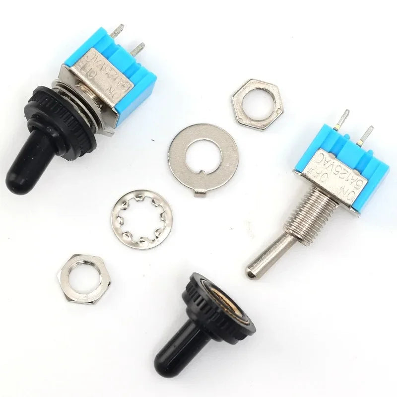 For Motorcycles Boat Supplies Accessory MT-S101 2 Pin 2 Position Mini Toggle Button Switch Blue Micro Toggle Switch Tool 1-10PCS
