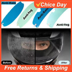 Crystal-Clear Helmet Anti-Fog Film–Nano Rain-Repellent Visor Shield for Day/Night Riding, Zero Distortion, Easy DIY Application