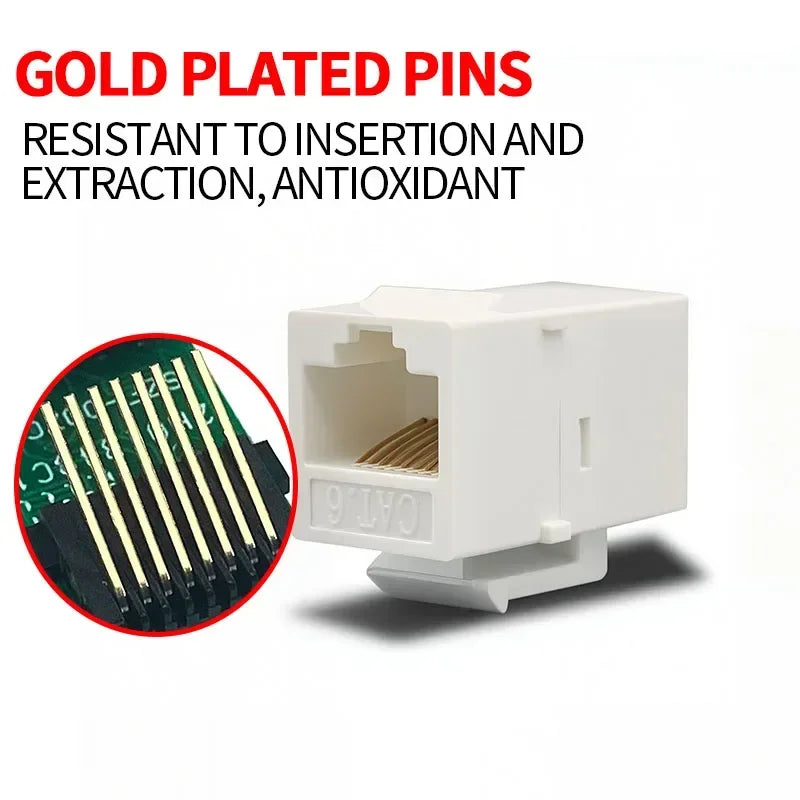 Tool-Free Keystone Jack CAT5E/CAT6/CAT6A RJ45 Ethernet Wall Plate - U/UTP Network Module Adapter for Home/Office/Data Center