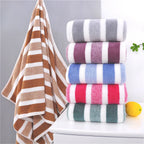 Car Large Coral Fleece Towel Set Soft and Absorbent Adult Shower Contemporary Striped Super Soft Quick-Dry Towels Bath Amagi