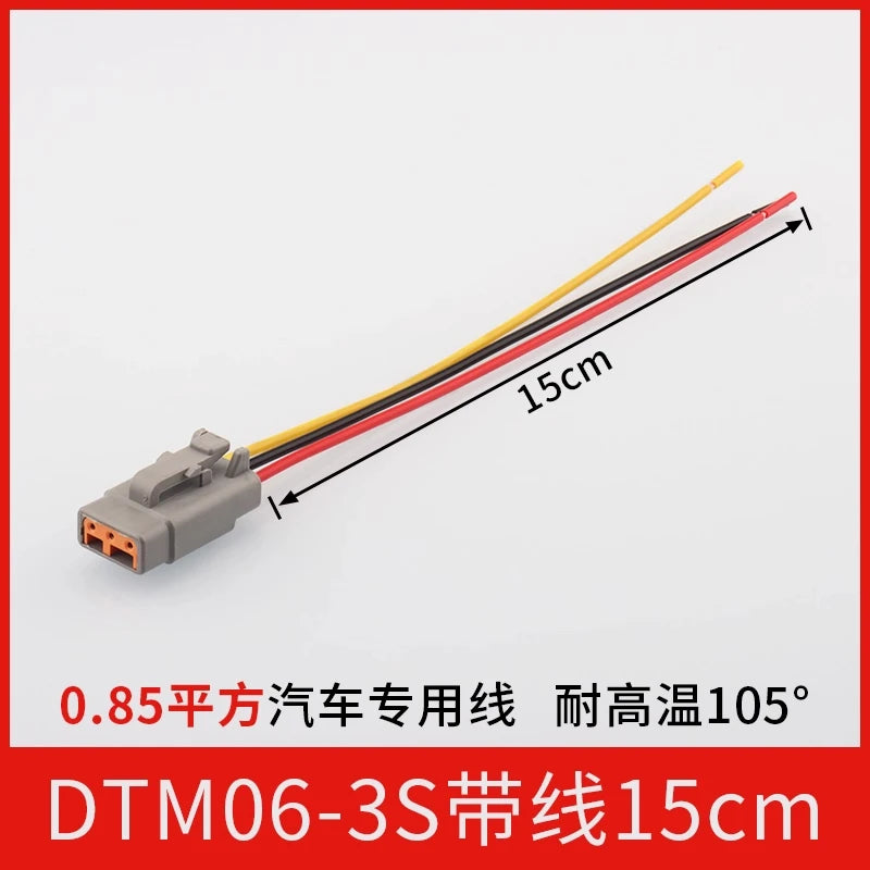 DTM04-2P automotive connector male and female for heavy-duty truck Dechi wiring harness waterproof plug DTM06-2S with wire