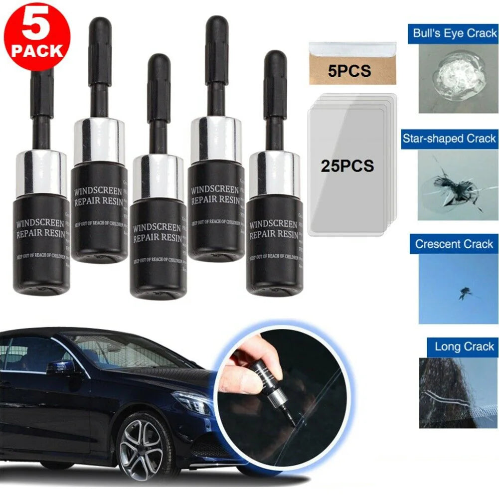 5PCS Automotive Windshield Glass Crack Nano Repair Fluid Car Resin Scratch Crack Restore Fluid Glass Curing Glue Car Accessories