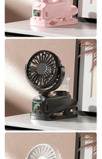 Motorcycle  Clip-on Fan with Spray Mist Handheld Fan Hydration, Multifunctional Neck Hanging Spray Fan Students' Dormitory Amagi
