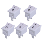 Mini Rocker Switch SPST Black and Red Snap in Switches Button AC 250V 3A / 125V 6A 2 Pin I/O 21*15mm on-off Switch Rocker