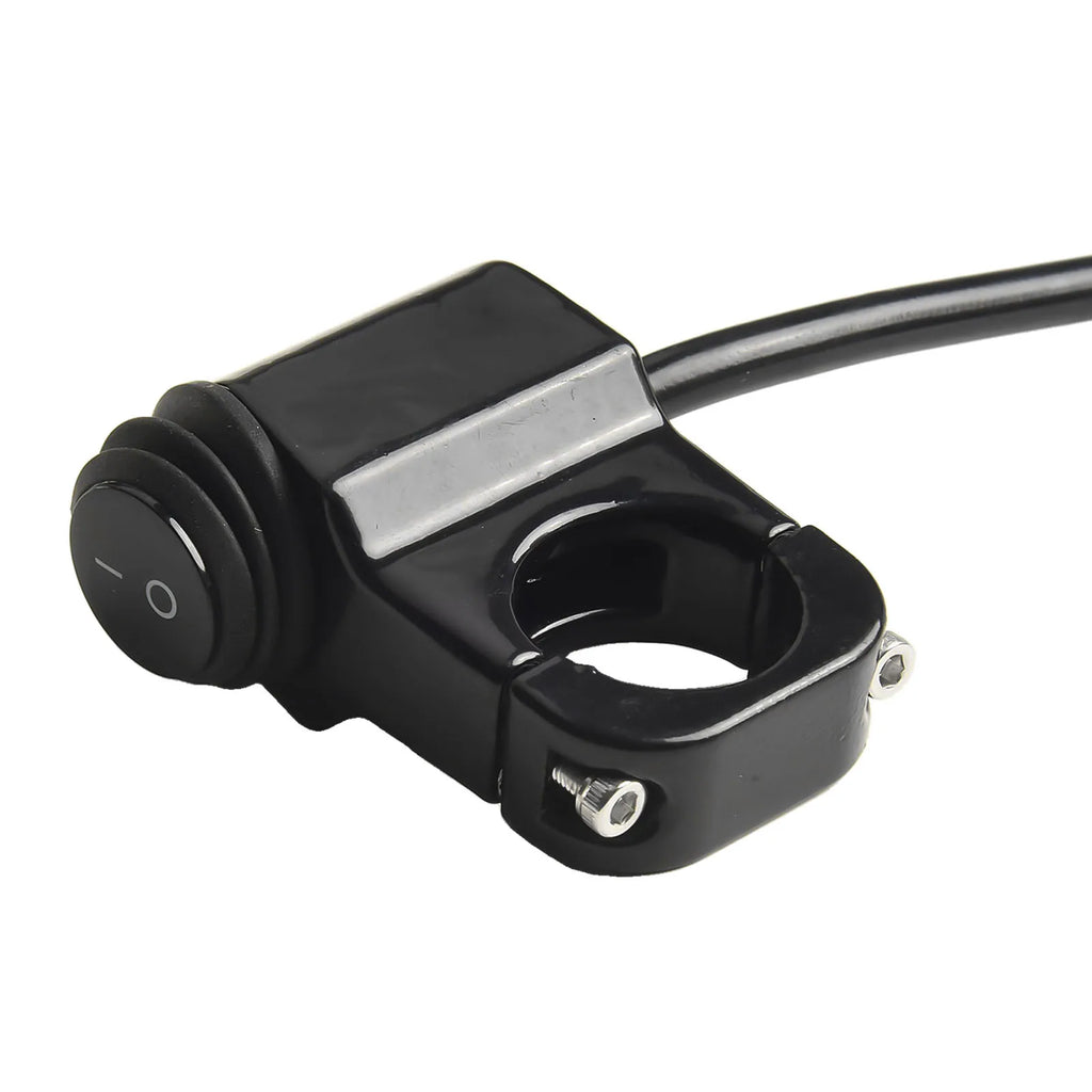 Motorcycle Handlebar Headlight ON/OFF Switch Black/Silver Aluminum Alloy 2-Wire Waterproof Second Gear Switch Motorcycle Parts