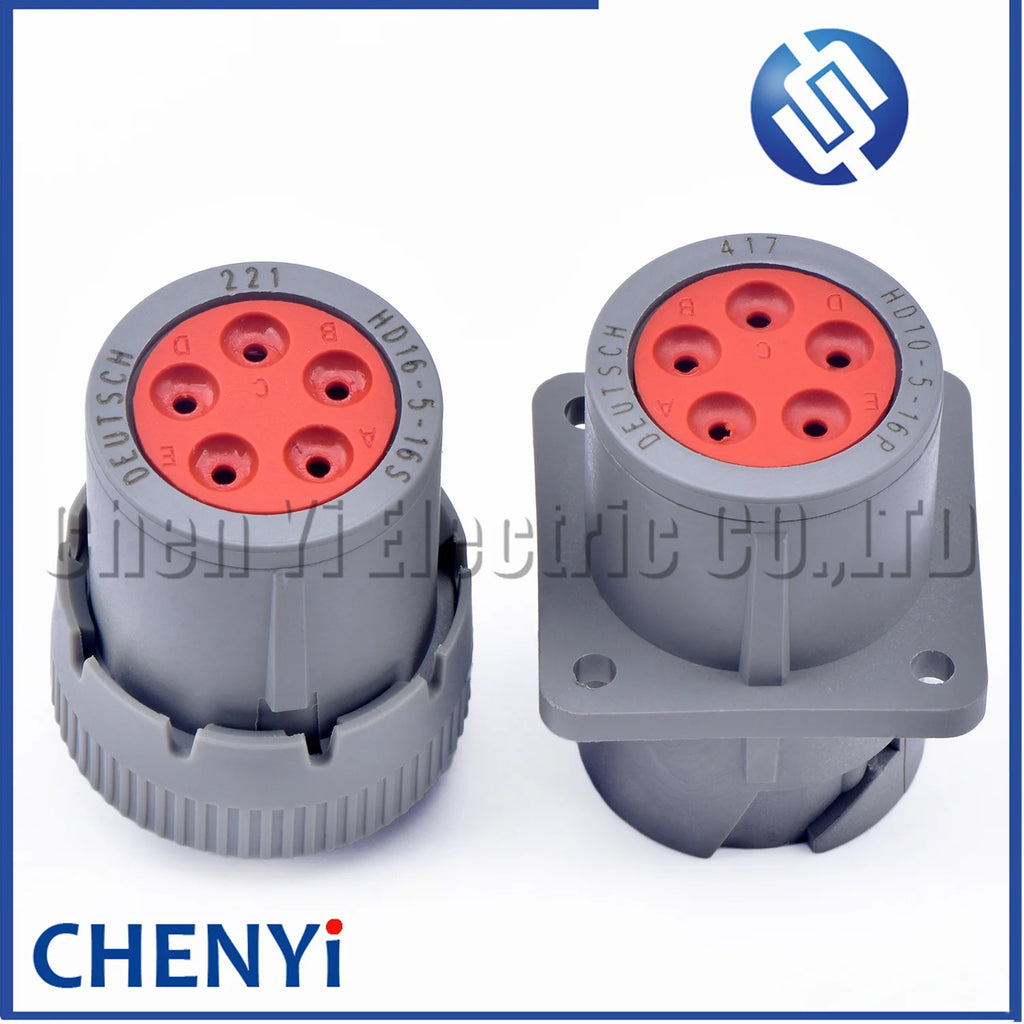 DEUTSCH Gray 5 Pin Waterproof connector HD16-5-16S HD10-5-16P HD10 1.5 Series Flame Retardant diagnosis Plug With pins