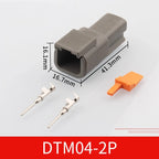 Automotive connector Dechi plug-in DTM06-2S male and female mating heavy truck wiring harness waterproof plug DTM04-2P