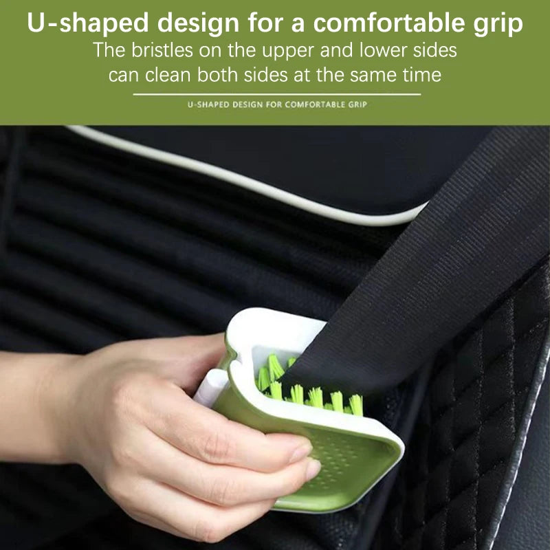 1Pcs Double Sided U Type Car Interior Openable Cleaning Brush Car Seat Belt Cleaning Brush Automotive Safe Belt Washing Tool