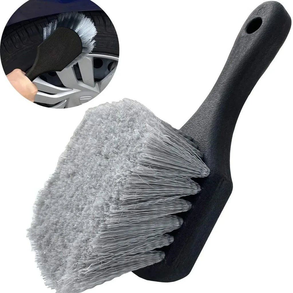 Car Tire Brush - Durable Wheel Cleaning Scrub Brush with Ergonomic Handle - Automotive Detailing Tool for Rims Wheels Amagi
