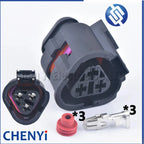 3 Pin 6.3mm Automotive Temperature Control Radiator Fan Switch Connector Wire harness Plug1J0 973 203 1J0973203