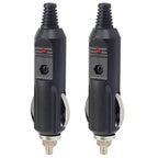 Car Cigarette Lighter Plug Male Adapter 12V 24V Replacement Connector LED Fused for Auto Truck RV Boat Power Supply Cable Head