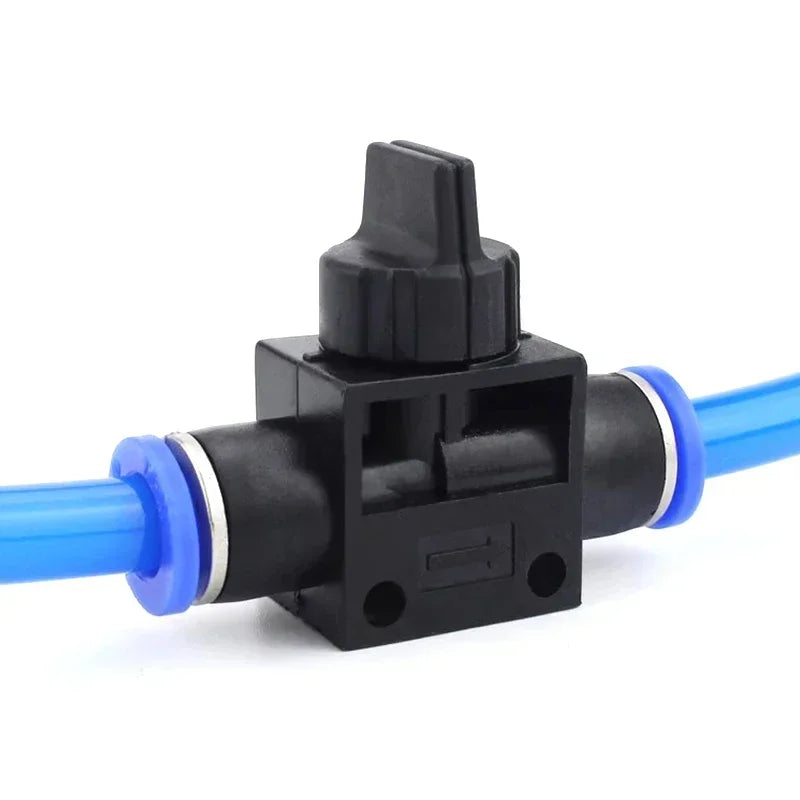 10/50/200 PCS HVFF Air Manual Valve 4mm 6mm 8mm 10mm 12mm, Pneumatic Push In Quick Joint with Manual Current-Limiting Control