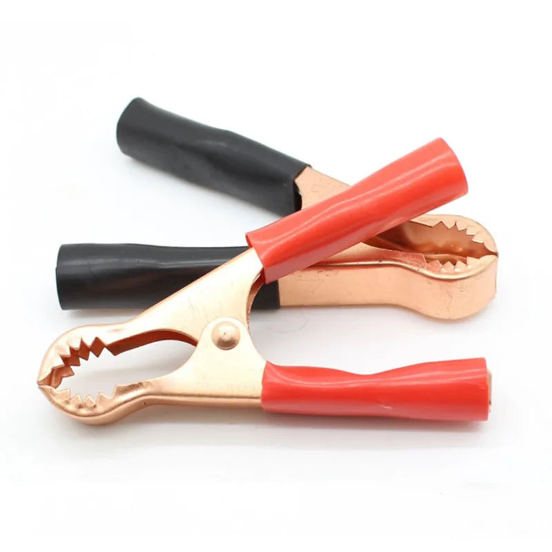 10/2pcs MINI Battery Clip Car Grounding Wire Crocodile Clip Power Clip Full Sheath Fish Clips 70MM Connectors Alligator Clips