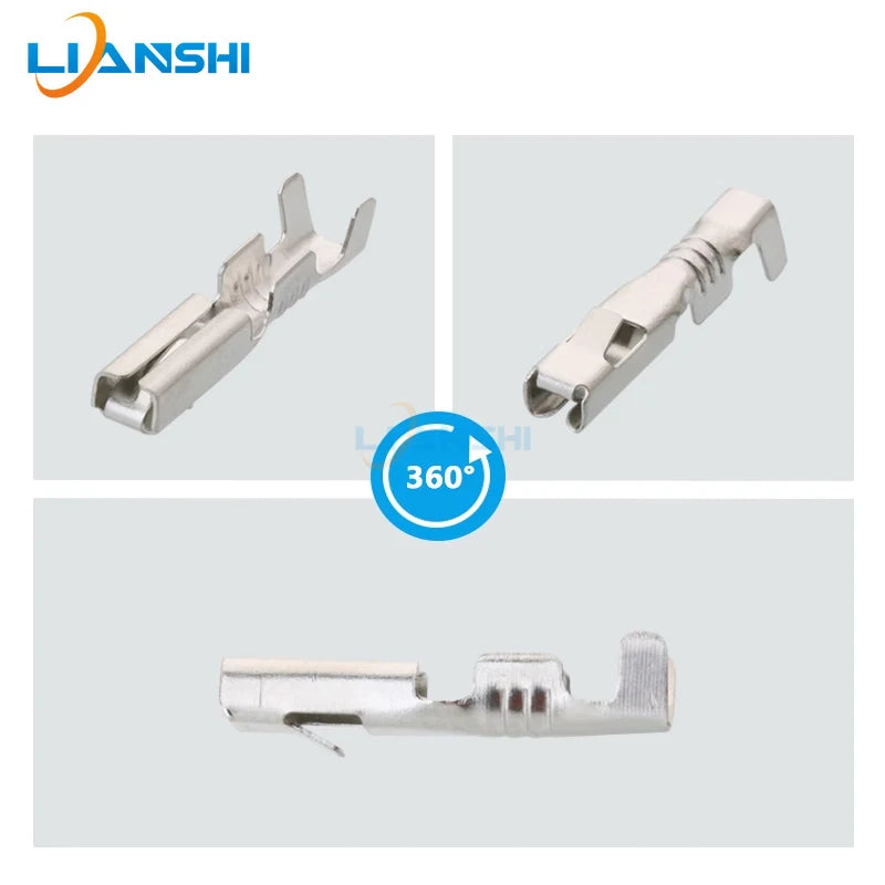 100pcs 2.3 series terminal copper terminal spring square car connector DJ622-E2.3×0.5A