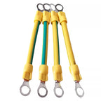 100 PCS Solar Photovoltaic PV Panel Earth Cable BVR 10/12/14 AWG Red Copper Yellow Green Grounding Wire With O Ring Terminal