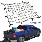 Car Heavy Duty Rubber Cargo Net Universal Fit for Truck Bed SUV Trailer Boat RV - Elastic Bungee with Superior Durability amagi