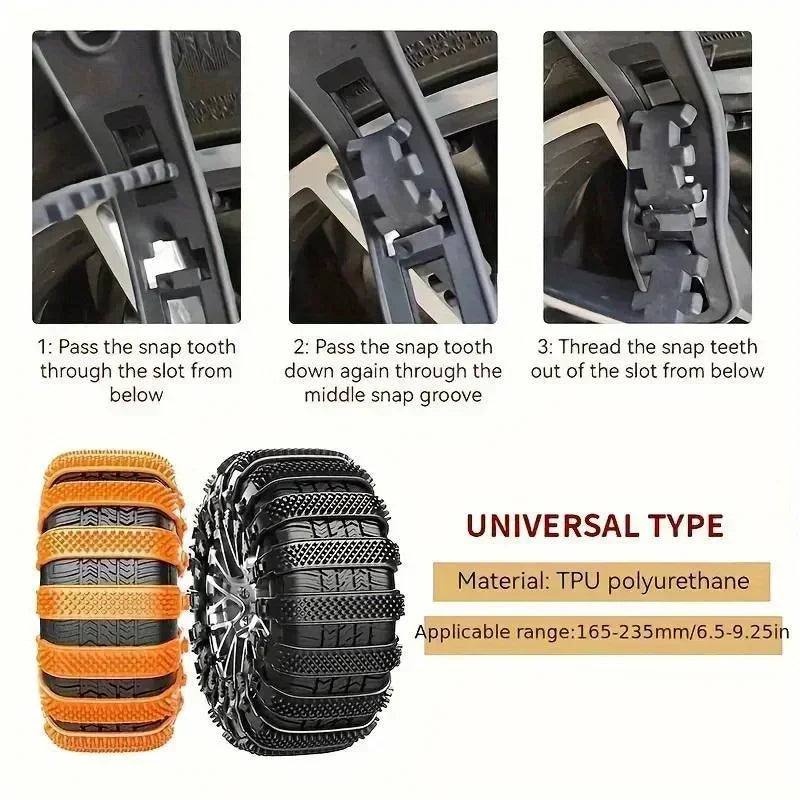 Snow Chain Widen Thicken Car Tire Crawler Type Plastic Anti-skid Chain Winter Wheel Tyre Anti-Slip Ties Emergency Tools Amagi
