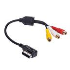 It is suitable for Audi audio and video cable AMI interface 3RCA external DVD player video car modification products
