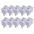 10/5Pcs Push Button Switch 2Pin 6A/250V KCD11-101 Mini Black Red White 21*15mm 2Pin ON/OFF SPST Rocker Switche Motorcycle Switch