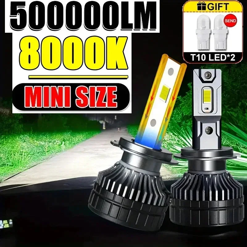 LED 9005/HB3 9006/HB4 9007 H13 H11 H7 H4 H3 H1 880 Car Bulbs 12V High Low Beam 20000LM 120W 6500K White Plug-N-Play 80000h amagi
