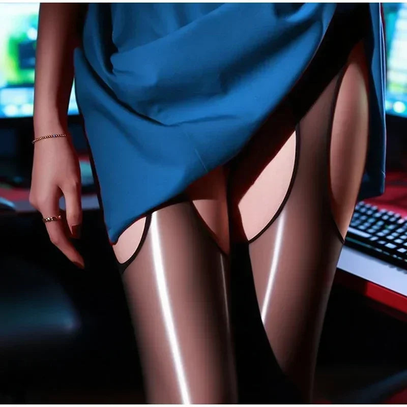 Women'S High Oil Content Glossy Horse Oil Stockings Thin 8D PantyhoseHollow Out Leggings Large Size Sheer Tights Long Sock Amagi