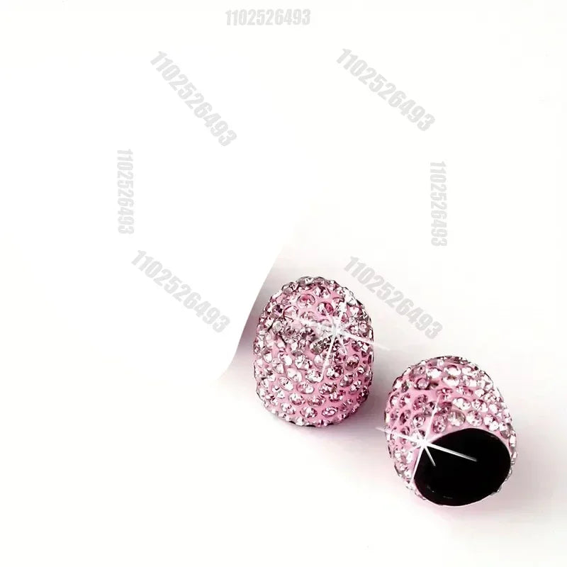4pcs Diamond Crystal Car Tire Valve Caps Shining Dust-proof Wheel Valve Cover Vehicle Bling Valve Cap Car Styling Amagi