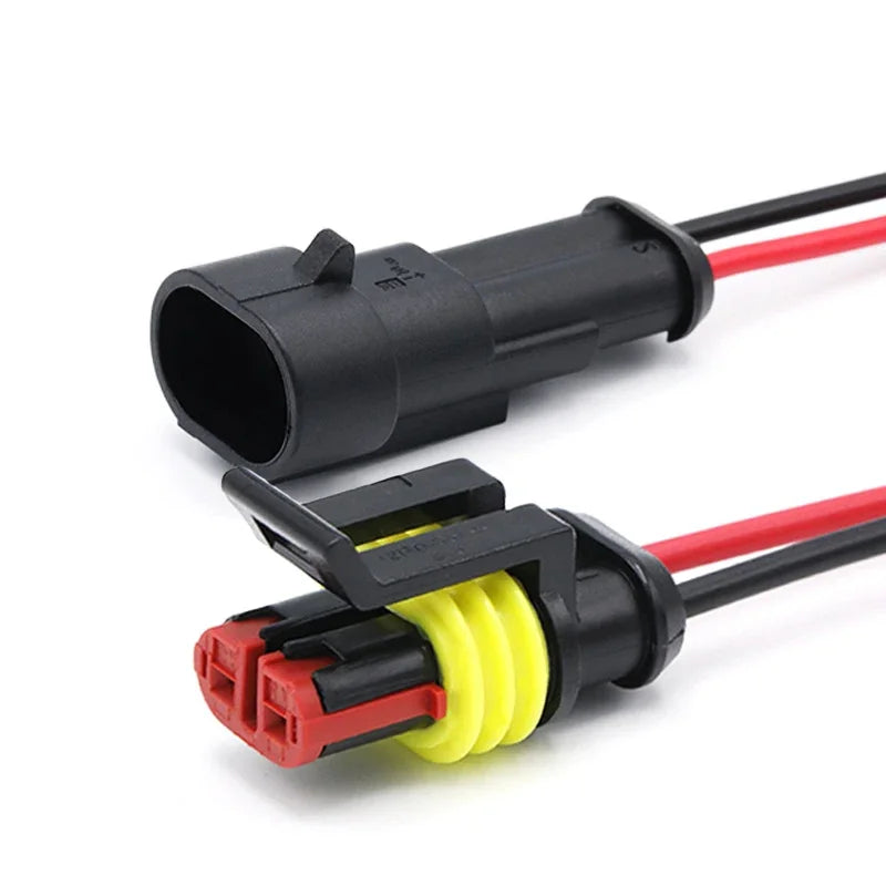 5/20/100Sets AMP Type 1.5 Series Automotive Waterproof Connector Plug Socket HID Male&Female 15CM Wire Harness 1P/2P/3P/4P/5P/6P
