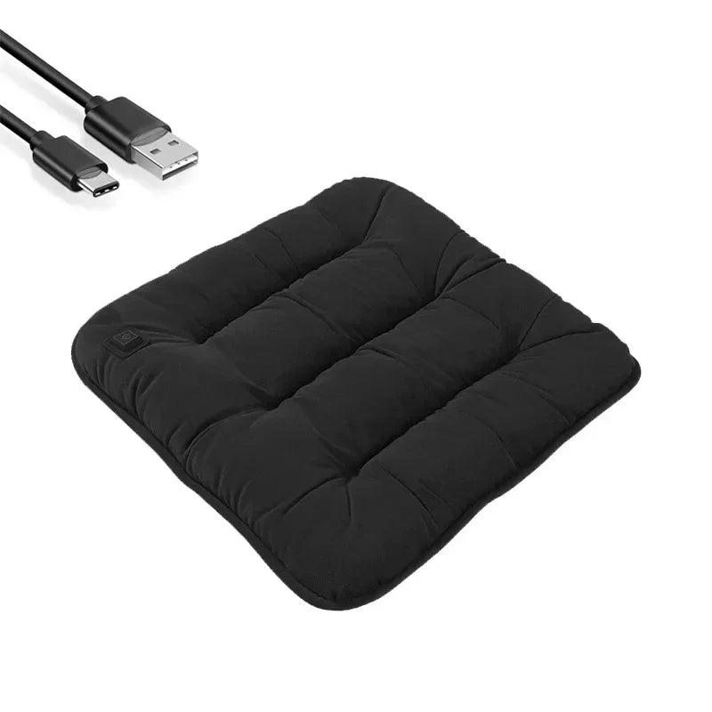 Car Heated Seat Cushion USB Power Graphene Heated Seat Pad 3 Levels Heating Seat Cushion for Park Stadium Car Travel Amagi