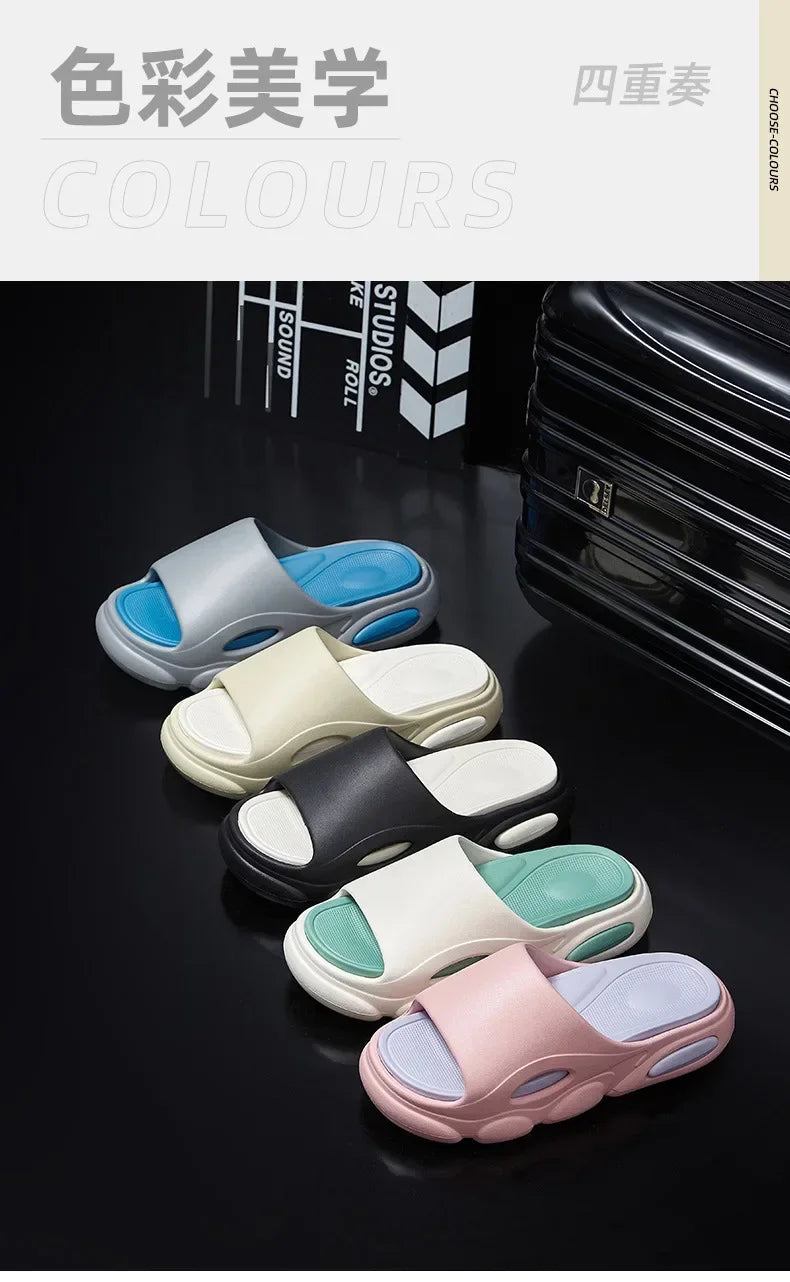EVA Men's Summer Sandals Fashion Soft Cloud House Platform Slides Unisex Outdoor Non-slip Beach Shoes Men Bathroom Slippers Amag