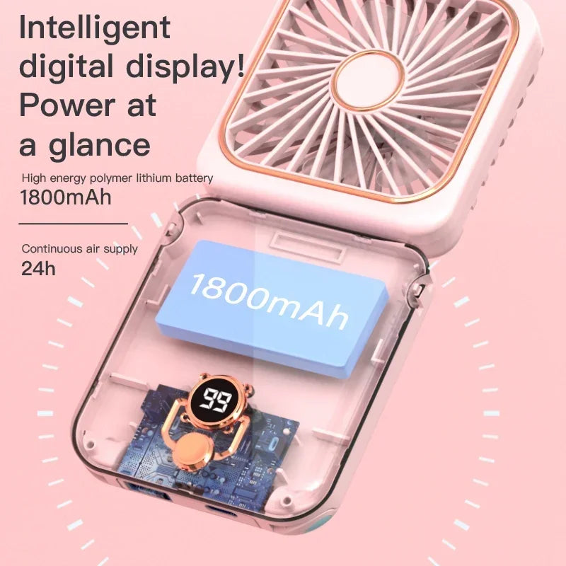 Foldable Neck Hanging Fan Adjustable Refrigeration Handheld USB Rechargeable Multifunctional Air Cooler For Outdoor Sports Amagi