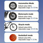 Car Air Compressor With Digital Pressure Gauge Flashlight And Cell Phone Charging Motorcycle Bicycle And Ball Inflator 3000mAh