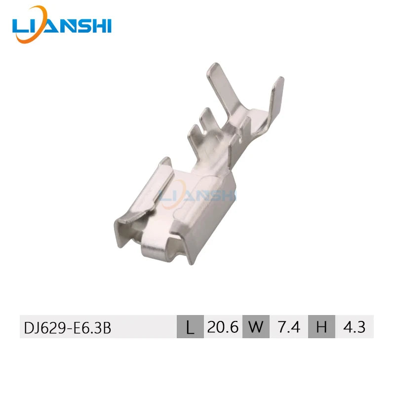 100pcs 6.3 series automotive connector terminal copper tinned DJ629-E6.3B
