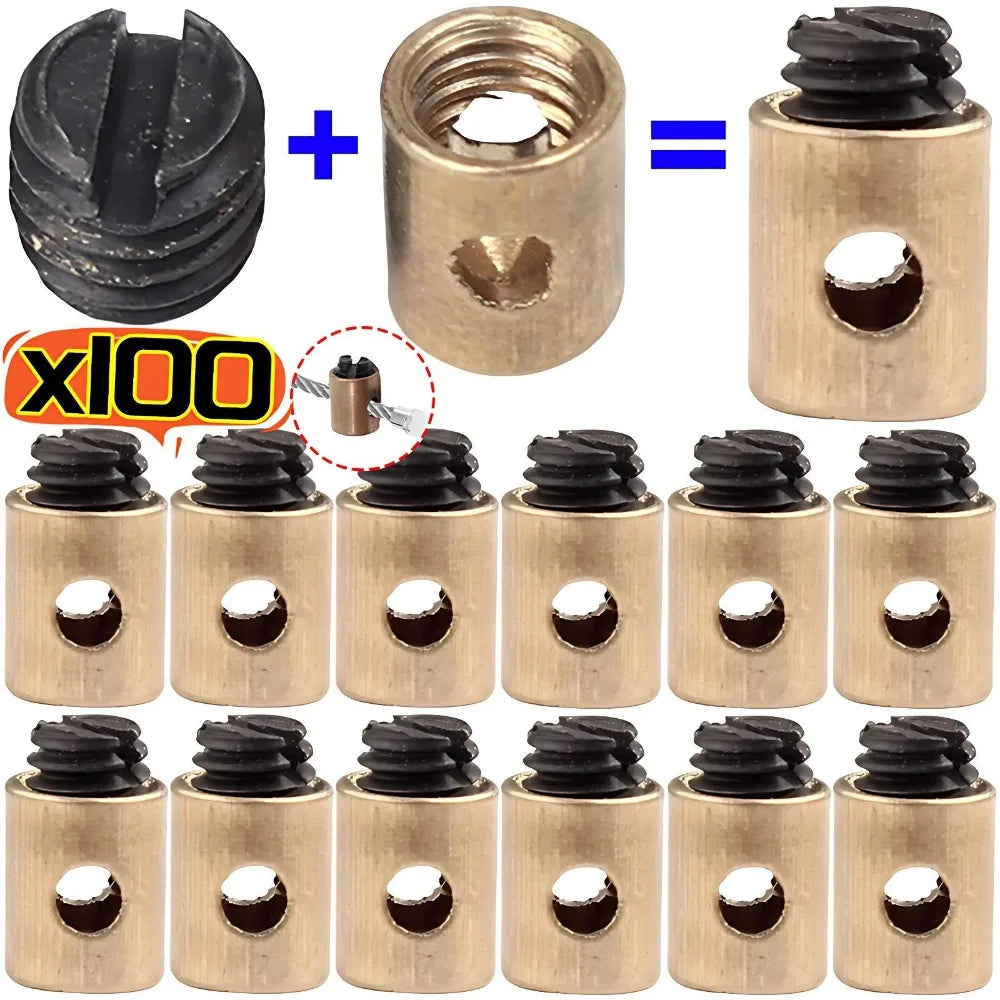 Universal Motorcycle Throttle Cable Solderless Nipple Bolt Screw Clamp for 50cc 125cc 250cc CRF KLX Pit Dirt Bike ATV Scooter