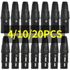 4/10/20PCS 3-Pin XLR Male to Female Adapter, Balanced Audio Connector for Microphone, Mixer, Speaker, Studio Sound Equipment