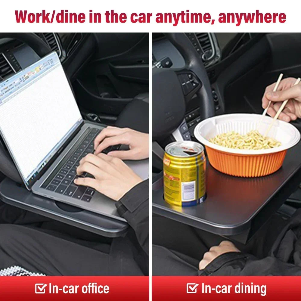 2 In1 Car Laptop Computer Desk Bracket Seat Gap Filler Organizer Drink Food Coffee Steering Wheel Dining Table Accessories Amagi