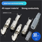 Automobile butt terminal flame retardant sheath diameter 4MM bullet male and female connector wire connector 30 sets