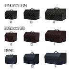 PU Leather Collapsible Car Trunk Organizer Durable Storage Box With White Stitching Vehicle Cargo Carrier With Handles amagi