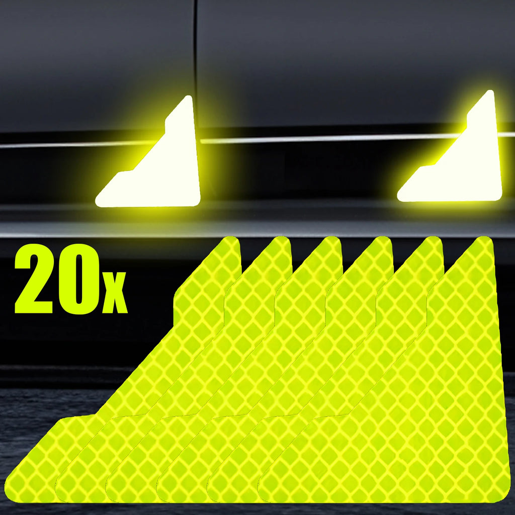 Reflective Car Door Corner Protector Stickers High Visibility Night Glow Safety Warning Anti Collision Decals for Auto Bumper