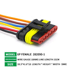 5/20/100 Sets HID 1/2/3/4/5/6 Pin Waterproof Auto Connector Kit with 15CM 18AWG Wire for Car/Truck Harness Wiring