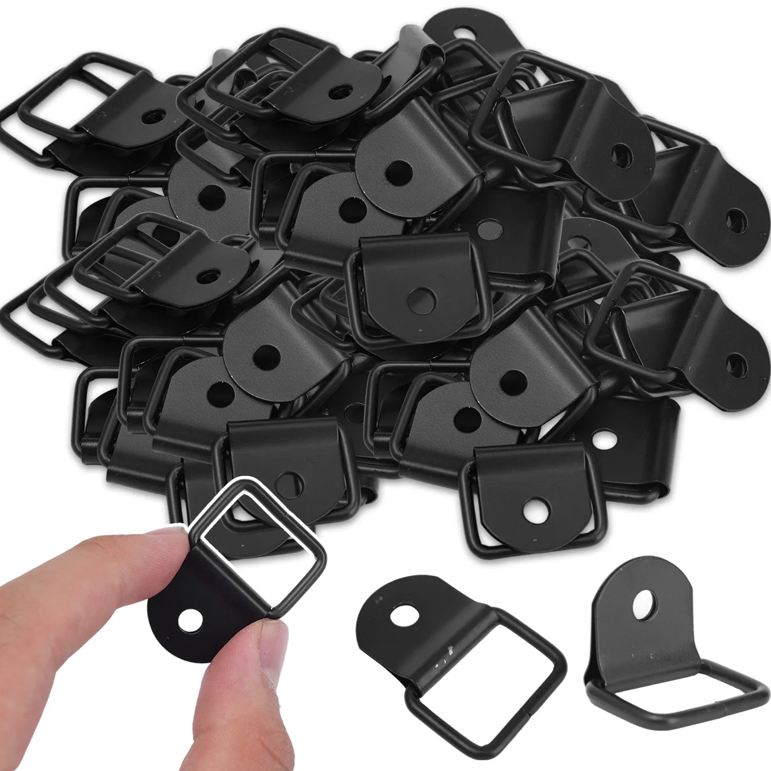1-10PCS DRing Heavy Duty Tie Down Single Hole Iron Metal Mount Stamped Anchor Point Lashing Ring for Truck Trailer Cargo Van Kit