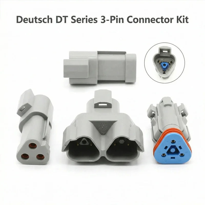 Deutsch DT Series 3-Pin Automotive Waterproof Connector Housing,Flame Retardant 3-Way Wire Plug for Vehicle Wiring DT4-3PDT06-3S