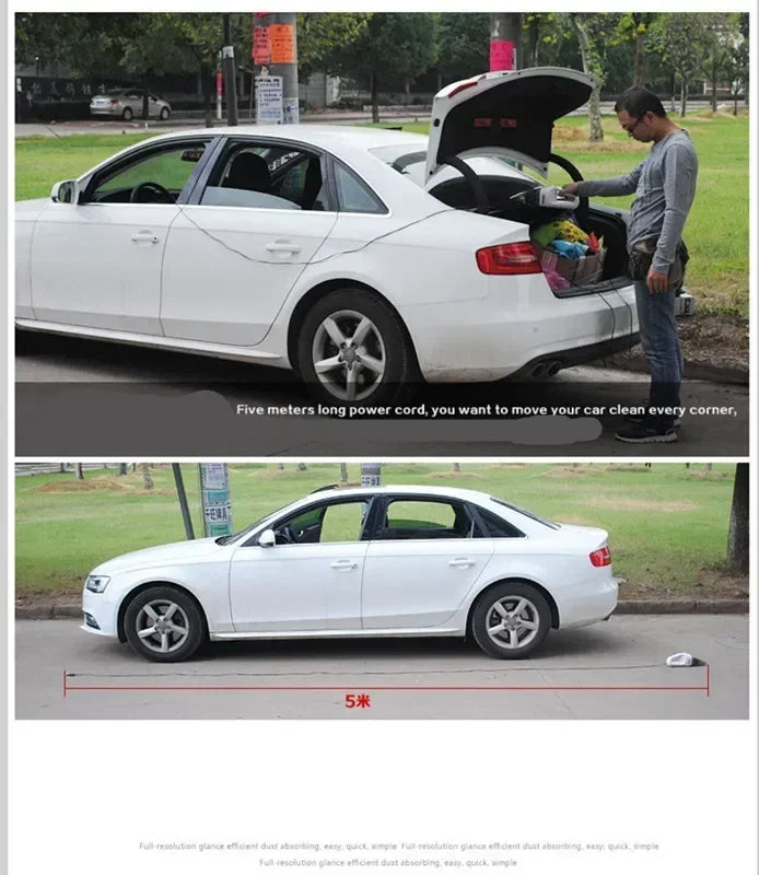 High-Suction 2-in-1 Wireless Car Vacuum Cleaner Wet/Dry Low Noise One-Click Dusting Rechargeable with Accessory Kit Accessories