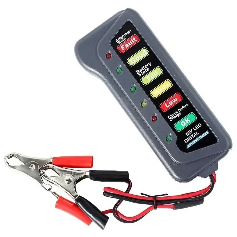 Universal 12V Digital Battery and Alternator Tester Compact Car/Motorcycle Diagnostic Tools with Accurate Measurement amagi