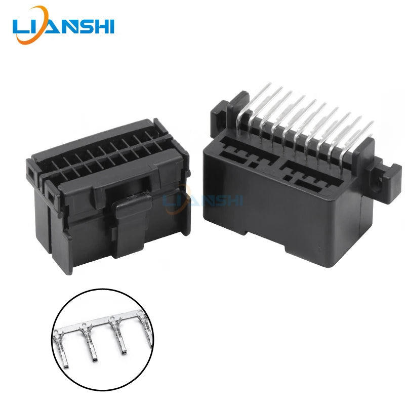 Automotive connector 174055-2 Plug-in 174047-2 20-hole male and female black curved pin sheathed plug