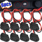 USB-C Female Socket 2-Pin Molded Pigtail Cable – 3A 30V Power Connector for Car Motorcycle DIY