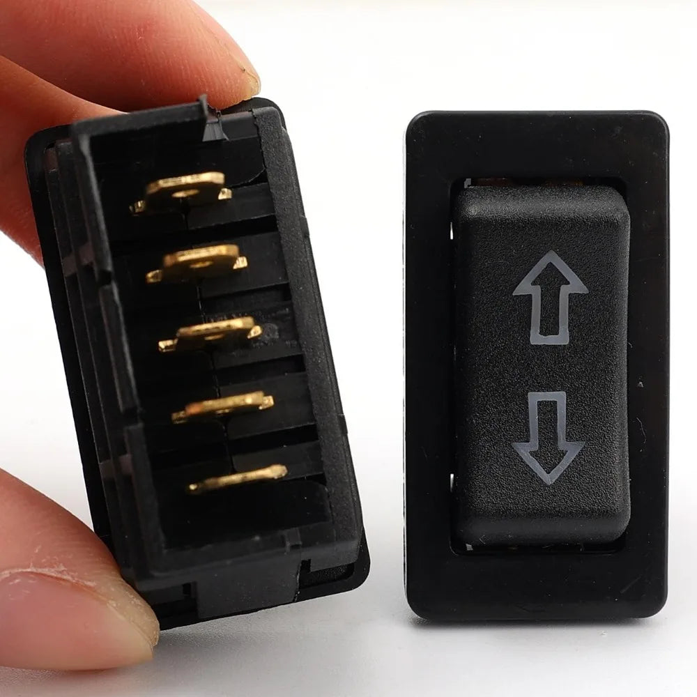 Universal Auto Power Window Switch Glass Lifting Control Button 12V 20A 5 Pin Rocker Toggle Blue Red LED Light Car Interior Kit